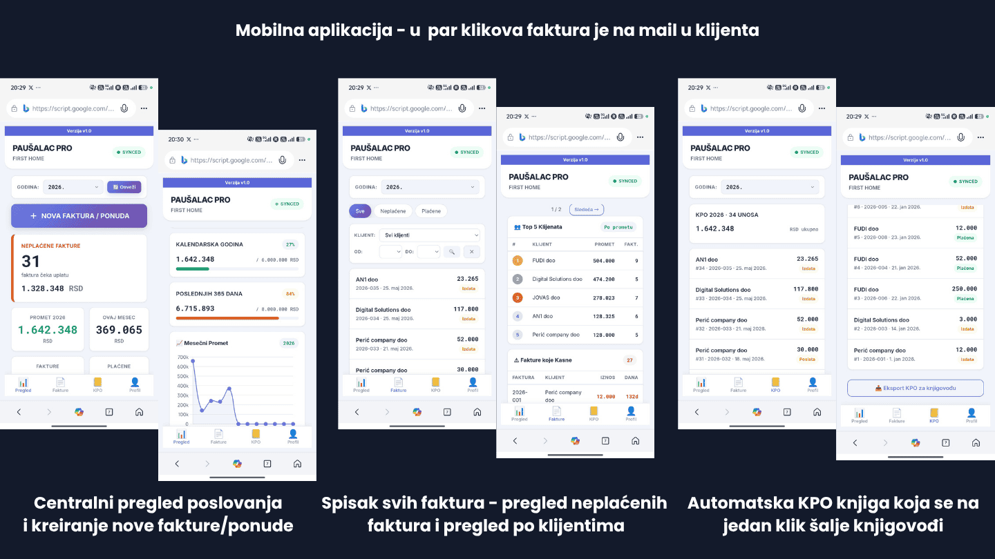 Mobilna aplikacija — u par klikova faktura je na mail u klijenta